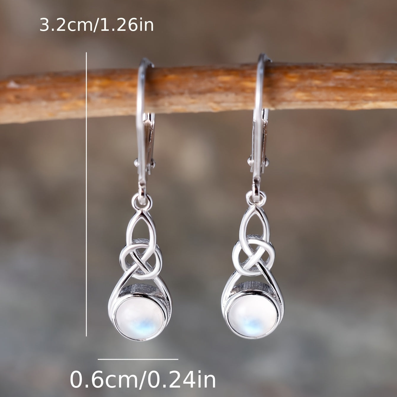Sterling 925 Silver Hypoallergenic Ear Jewelry Natural Synthetic Gems Decor Dangle Earrings Delicate Female Gift